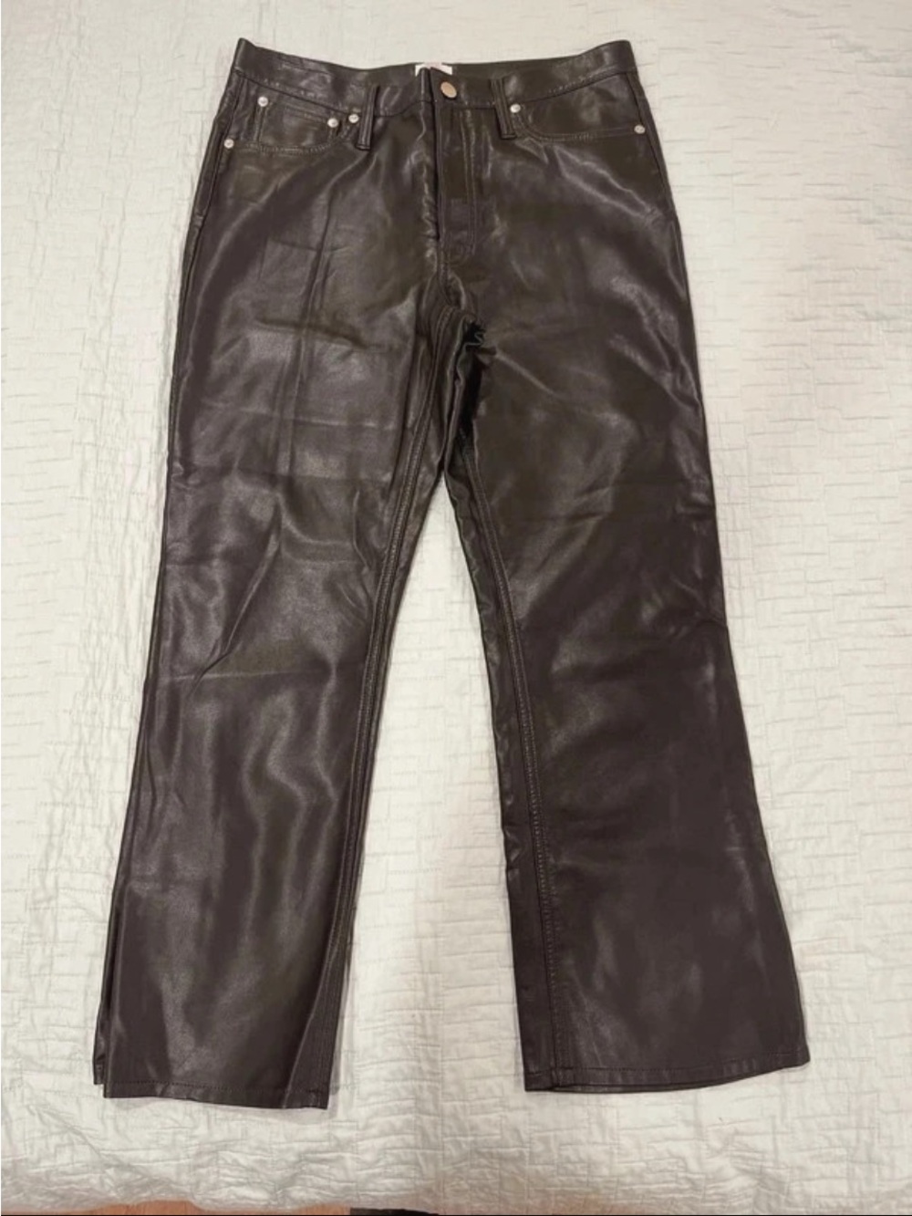 J. Crew Black Faux Leather Jeans 30 ankle or petite